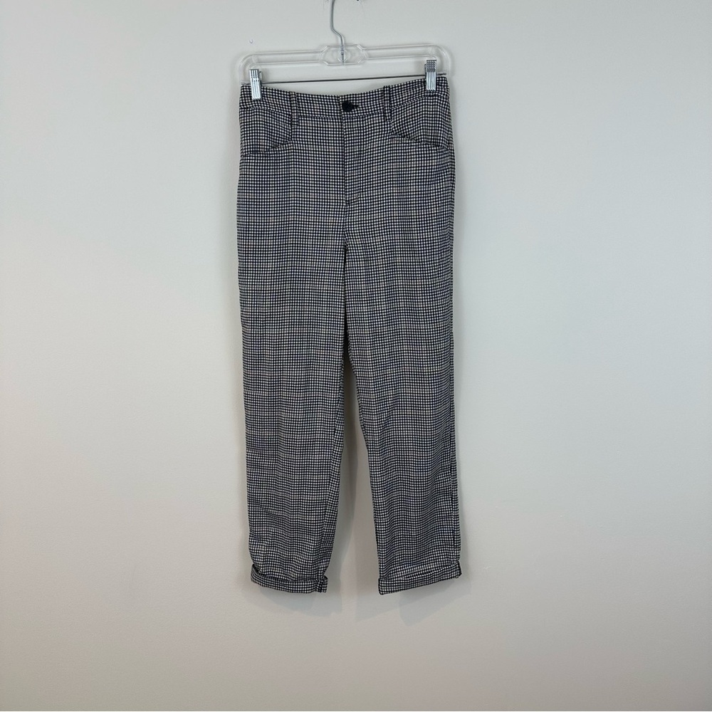 Urban Outfitters Black and Brown Plaid Rolled Hem Trouser Pants Size 6